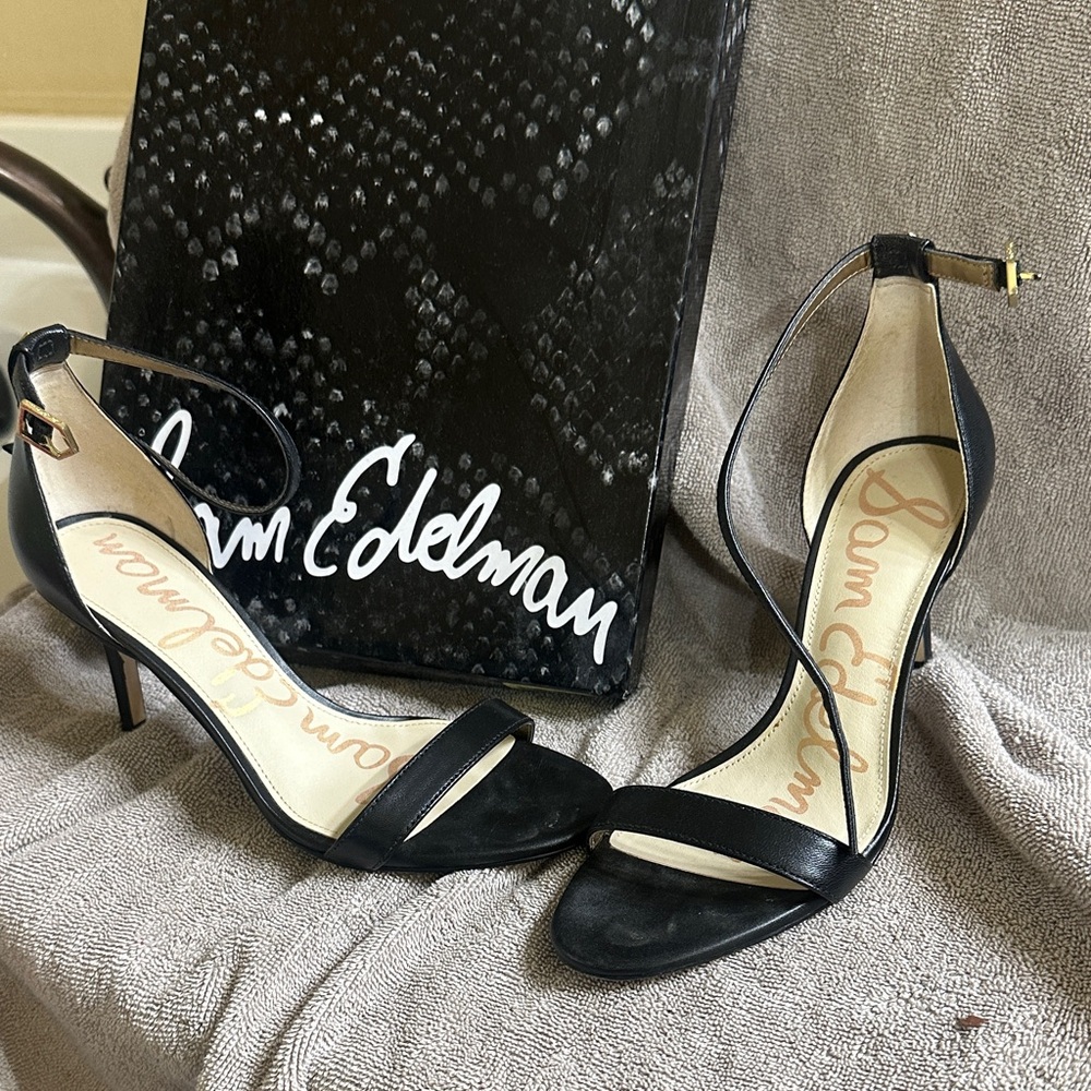 Sam Edelman Black Ankle Strap Heels